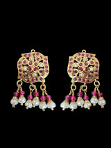 Ruby & Freshwater Pearl Pendant and Earring Set – Gold-Plated 92.5 Silver ( READY TO SHIP )