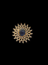 DJR137  Cz gold plated  ring - BLUE( READY TO SHIP)