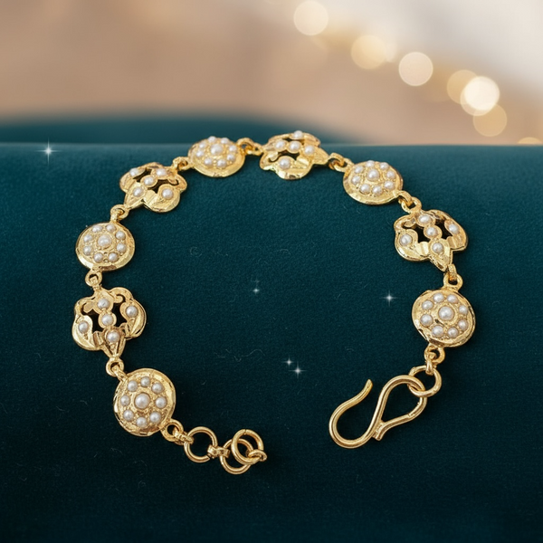 Gold-Plated Silver Freshwater Pearl Bracelet ( SHIPS IN 5 WEEKS )