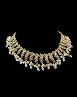 Ruby Emerald Pearl Necklace Set | 92.5 Silver Gold-Plated ( READY TO SHIP )