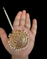 DJTK364 TASMINA oversized tika in fresh water pearls( READY TO SHIP )