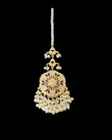 Gold plated earrings tika set in pearls ( READY TO SHIP )