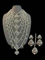 SAT106 Asmara Satlada with earrings tika in silver plating ( READY TO SHIP  )