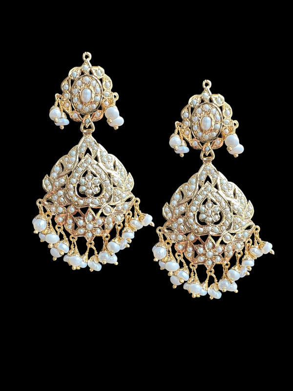 NADINE Navya gold plated earrings in silver - Fresh water pearls ( READY TO SHIP )