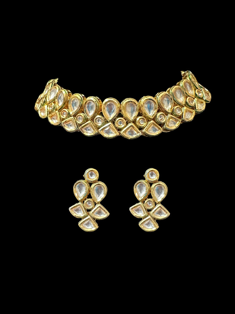 C515 High quality kundan choker with earrings ( READY TO SHIP )