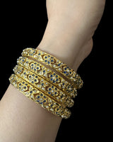 Amira sapphire pearls bangles - set of 4 ( READY TO SHIP )