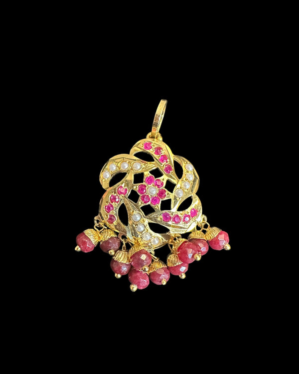 Jadau pendant - Ruby Pearl ( READY TO SHIP )