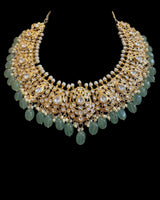 Gold plated moissnaite necklace with earrings ( READY TO SHIP )