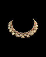 DNS506 Gold Plated high quality Polki Necklace Set ( READY TO SHIP )