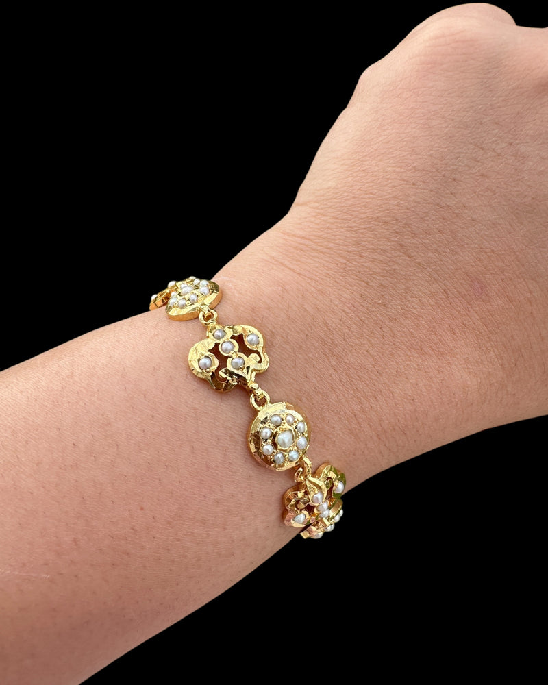 Gold-Plated Silver Freshwater Pearl Bracelet ( SHIPS IN 5 WEEKS )