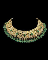 Aleezay necklace set in green  (SHIPS IN 4 WEEKS )