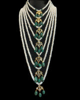 Hyderabadi Satlada in fresh water pearls and  Emeralds – Ready to Ship