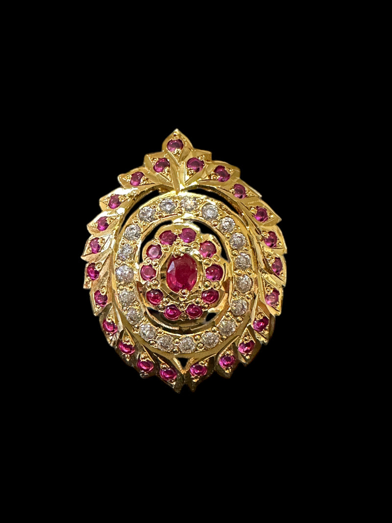Ruby zircon gold plated silver ring ( READY TO SHIP)