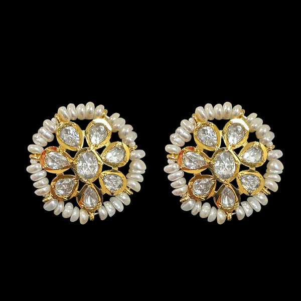 ET206 Gold plated studs  in moissanite ( SHIPS IN 3 WEEKS )