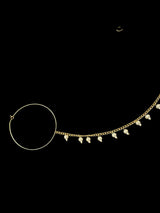 Gold-Plated Hoop Nosering with Pearl Dangler & Chain – Bridal Statement ( READY TO SHIP )