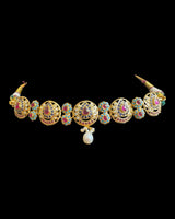 Multicolor Gold-Plated Silver Choker & Jhumka Earrings ( READY TO SHIP )