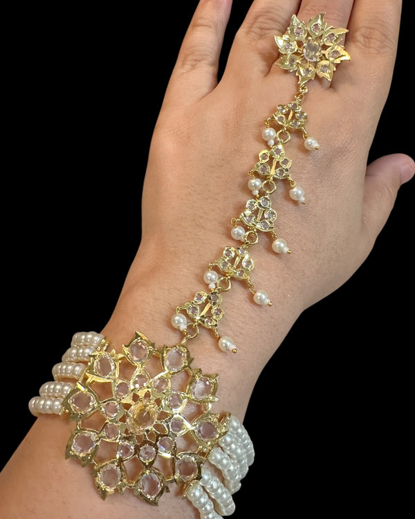 Romesa pearl haathphool one pair ( READY TO SHIP )