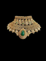 Mehtab bridal set in emerald ( READY TO SHIP )