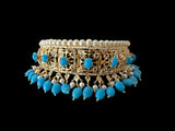 Hyderabadi jadau choker in ferozi / turquoise (SHIPS IN 2 WEEKS )