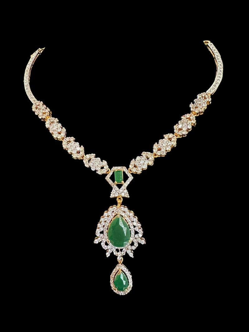 DNS145 suha necklace set in green ( READY TO SHIP )