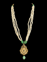 Jugni pendant set in emerald and fresh water pearls  ( READY TO SHIP )