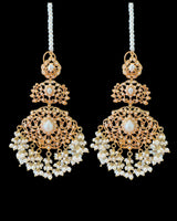 Zeba jadau earrings in pearl ( READY TO SHIP )