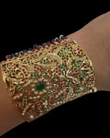 Jadau bahi / bracelet in ruby emerald  ( READY TO SHIP )
