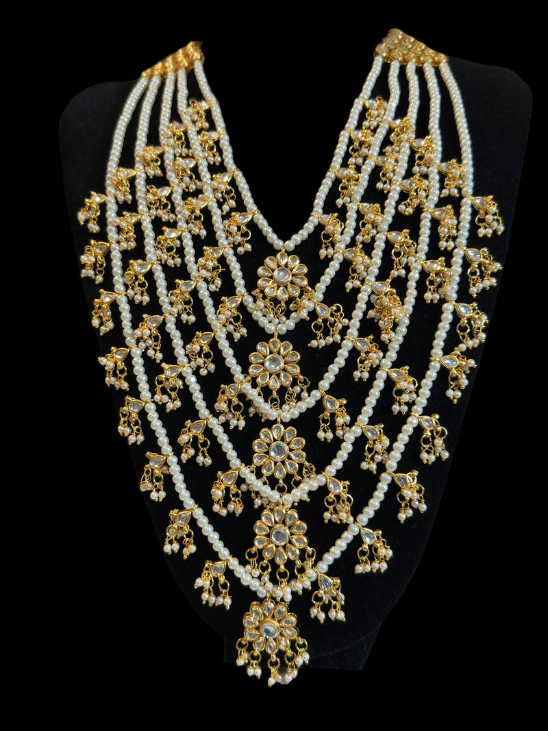 SAT110 ANSA 5 layer satlada in kundan and pearls ( READY TO SHIP )