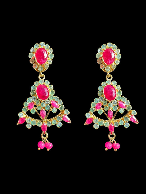 Ruby emerald  earrings - Red green ( READY TO SHIP )