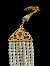 BR304 Insha Ruby pearl jadau bridal set in shell pearls ( READY  TO SHIP)