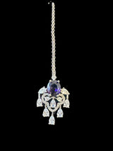 BR314 High quality cz  necklace set with tika - purple ( READY TO SHIP )