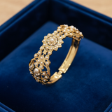 Gold-Plated Silver Kada with Freshwater Pearls – Openable Screw Design | 92.5 Silver ( READY TO SHIP )