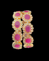 Hyderabadi gold plated bangles - Ruby( READY TO SHIP )
