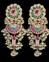 DER778 Maya pachi kundan multicolor statement earrings ( READY TO SHIP )