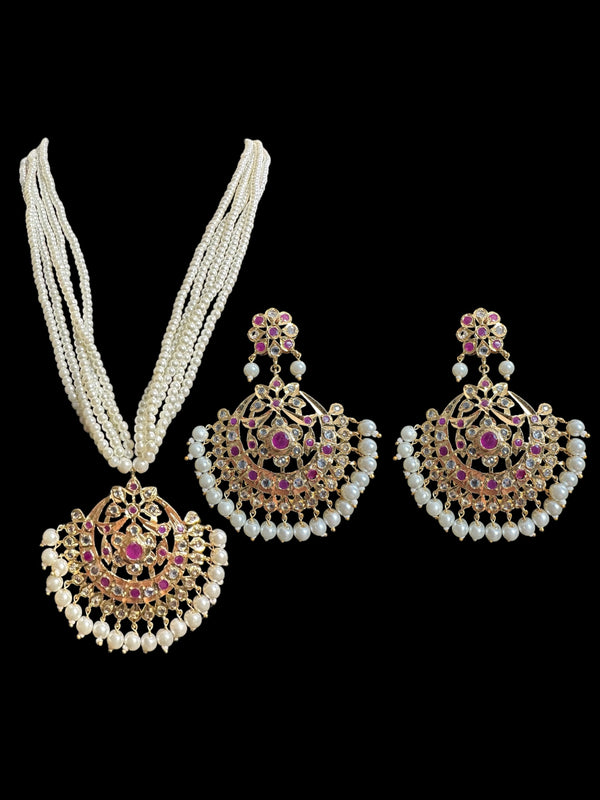 PS339 Nihar pendant set ( rubies ) (READY TO SHIP)