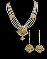 Mehwish jadau necklace with earrings in pearls ( READY TO SHIP )