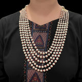 SAT120 Nia Pearl & Red Bead Mala – Traditional Elegance ( READY TO SHIP )