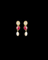DNS205 Bhanu navratan necklace with earrings in real gemstones ( READY TO SHIP )