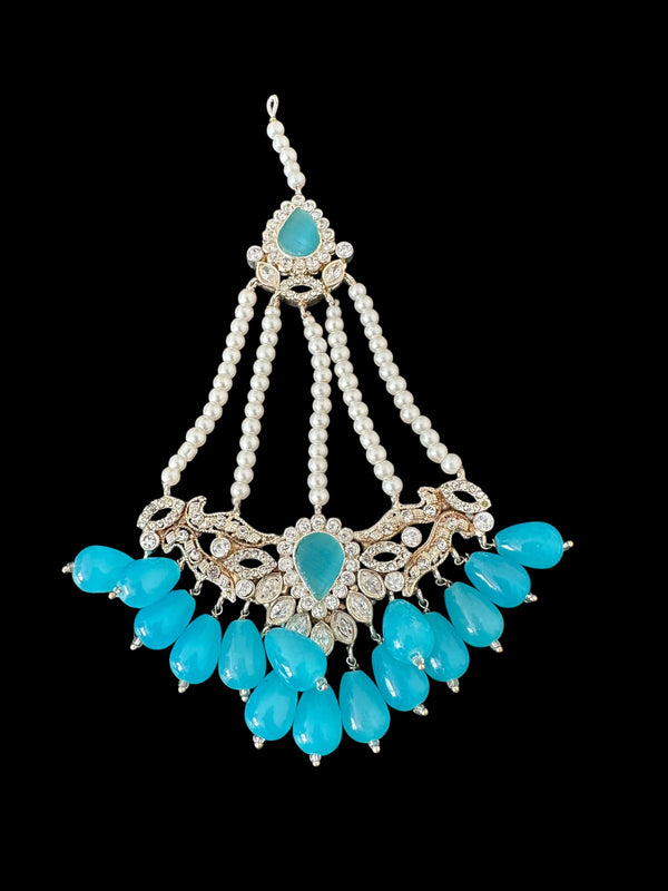 DJHR141 Yusra jhoomar in blue beads ( READY TO SHIP )