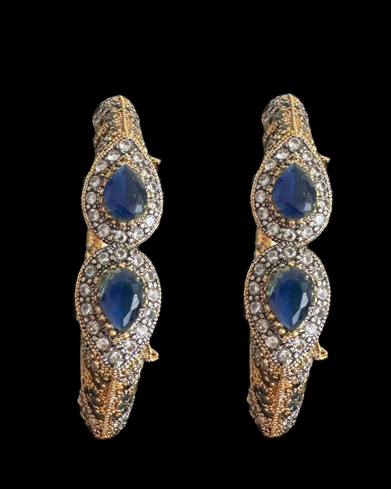 BG807 SALWA zircon bangles -Blue , openable ( READY TO SHIP )