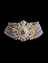 C526 Erin zircon choker in purple ( READY TO SHIP )