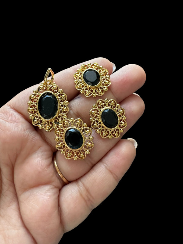 Gold plated  earrings , pendant and ring set ( READY TO SHIP )