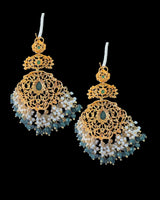Zeba jadau earrings in emerald pearl ( READY TO SHIP )
