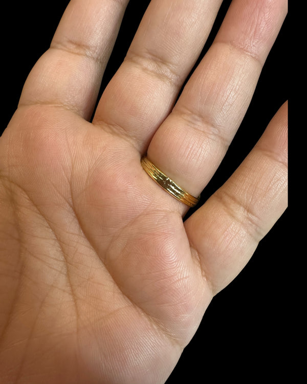 Ruby & Zircon Ring – Gold-Plated Silver Minimal Elegance ( READY TO SHIP )