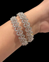 B815 Silver-Plated Cubic Zirconia Bangles ( READY TO SHIP )