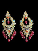 DER778 Mushk navratan hyderabadi earrings ( READY TO SHIP )