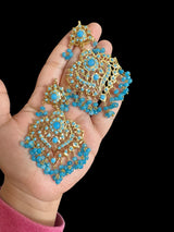 DER704 Ekta turuqoise / feroza  earrings ( READY TO SHIP )