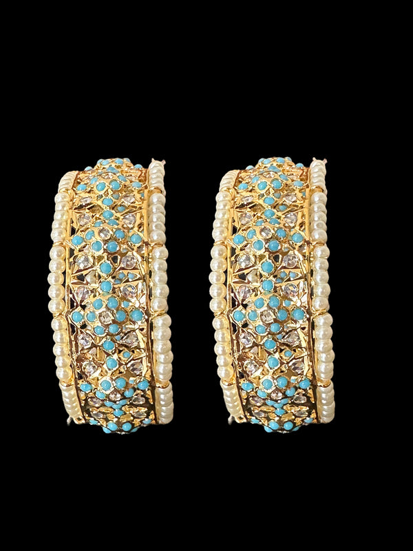 B185 Azmah turquoise and pearl  bangles ( READY TO SHIP )