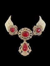 C531 Victorian choker set in ruby  ( READY TO SHIP )