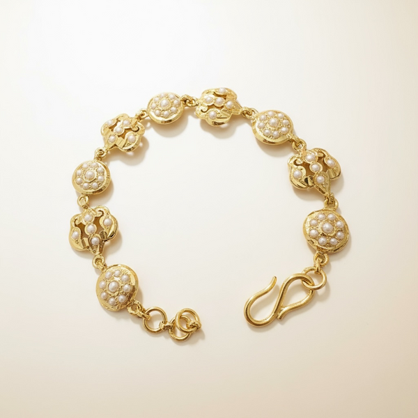 Gold-Plated Silver Freshwater Pearl Bracelet ( SHIPS IN 5 WEEKS )